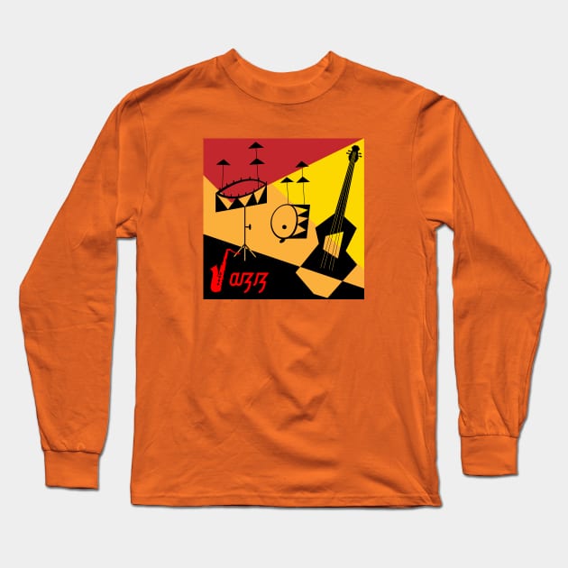 retro jazz Long Sleeve T-Shirt by bluehair